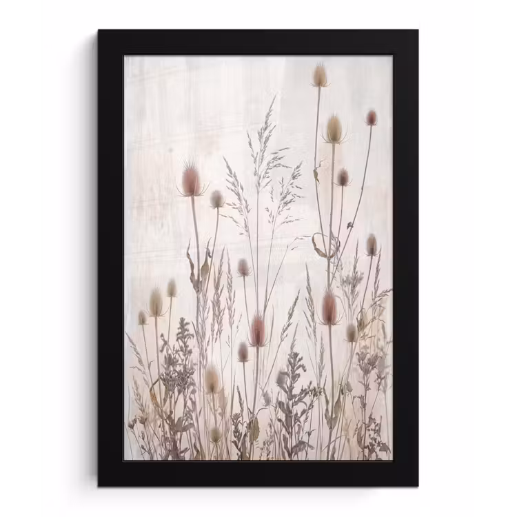 Poster met lijst - Weidebloemen - Design - Sepia