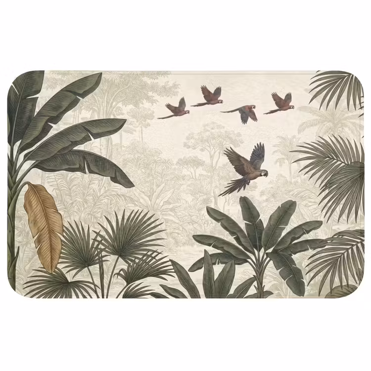 Badmat - Papagaaien - Jungle - Tropisch - Green
