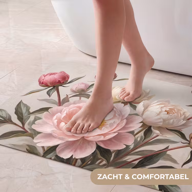Badmat - Pioenrozen - Boeket - Roze — 5