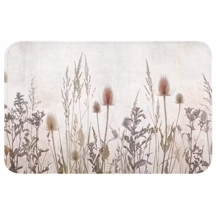 Badmat - Weidebloemen - Design - Sepia