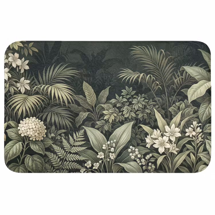 Badmat - Jungle - Bladeren - Botanisch - Groen
