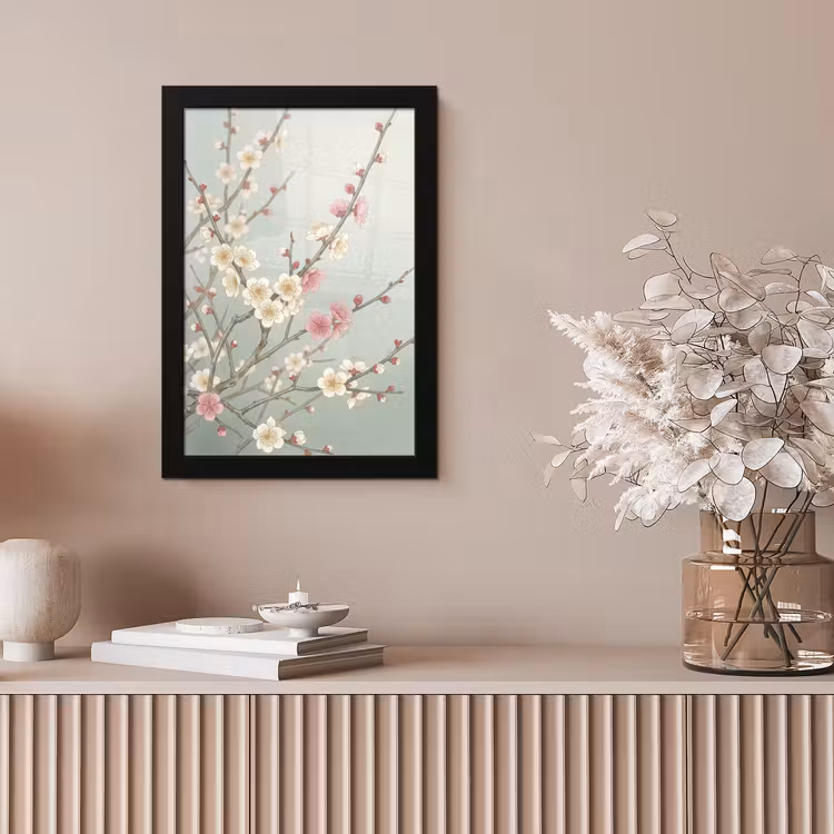 Poster met lijst - Bloesemtakken Japanse Stijl — 5