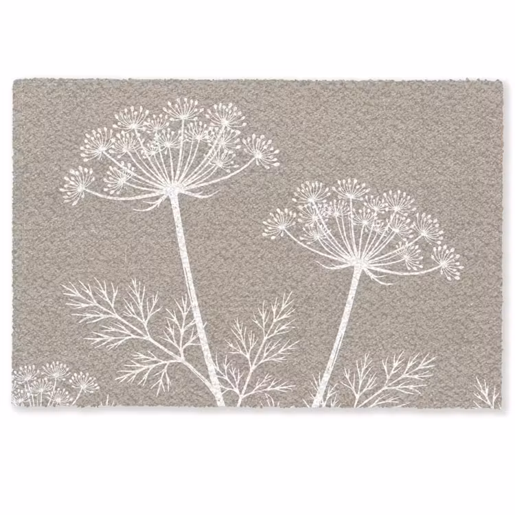 Deurmat - Grafisch - Fluitenkruid - Taupe
