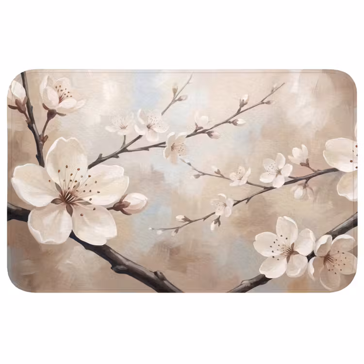Badmat - Bloesem - Takken - Schilderij - Beige - Serene