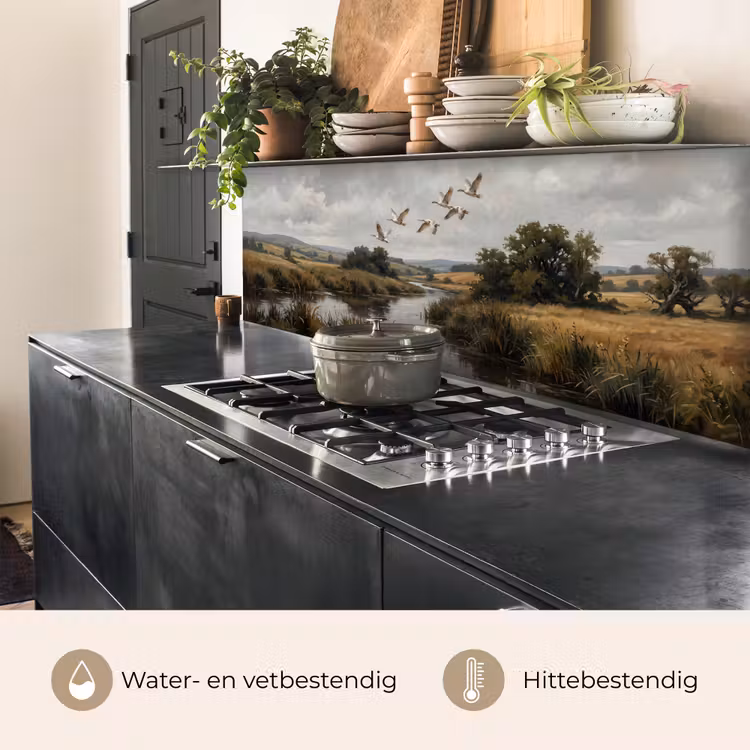 Keuken achterwand - Eenden - Rivier - Landschap - Vlucht - Nostalgisch — 3