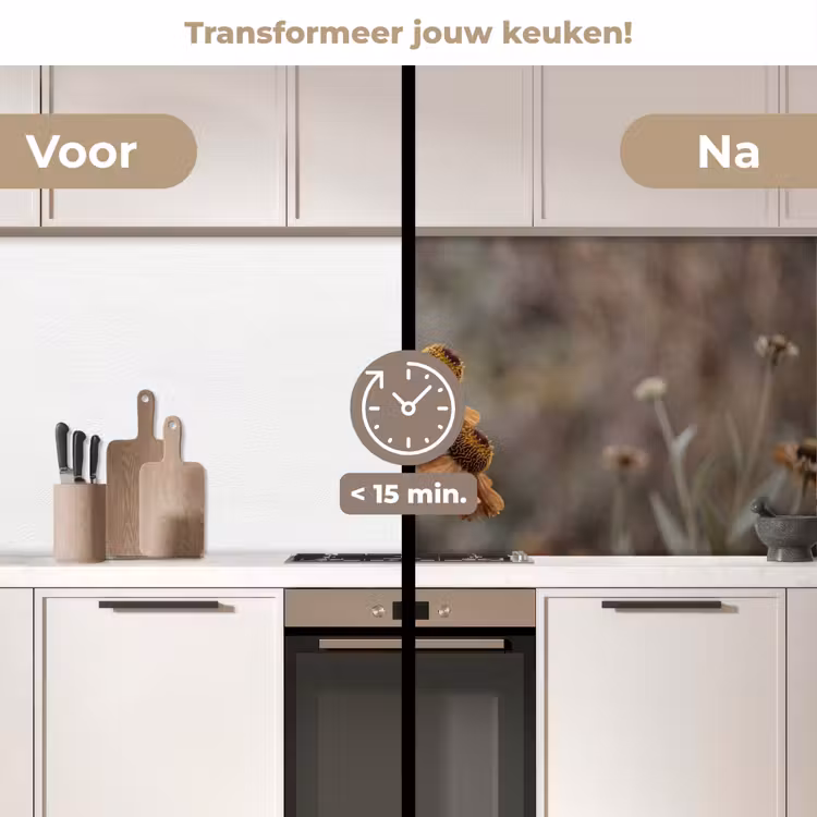Keuken achterwand - Zonnehoed - Droogbloemen - Geel - Warm — 2