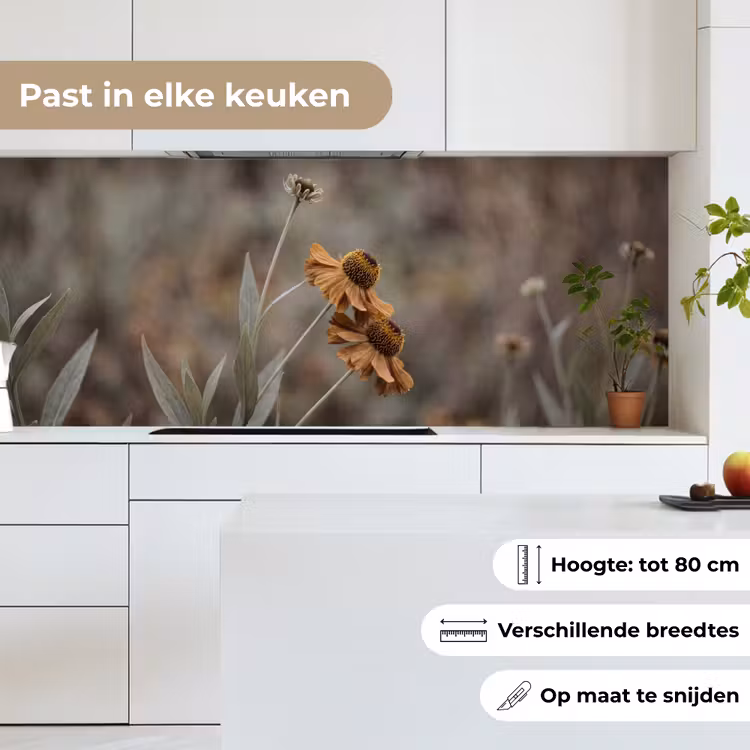 Keuken achterwand - Zonnehoed - Droogbloemen - Geel - Warm — 4