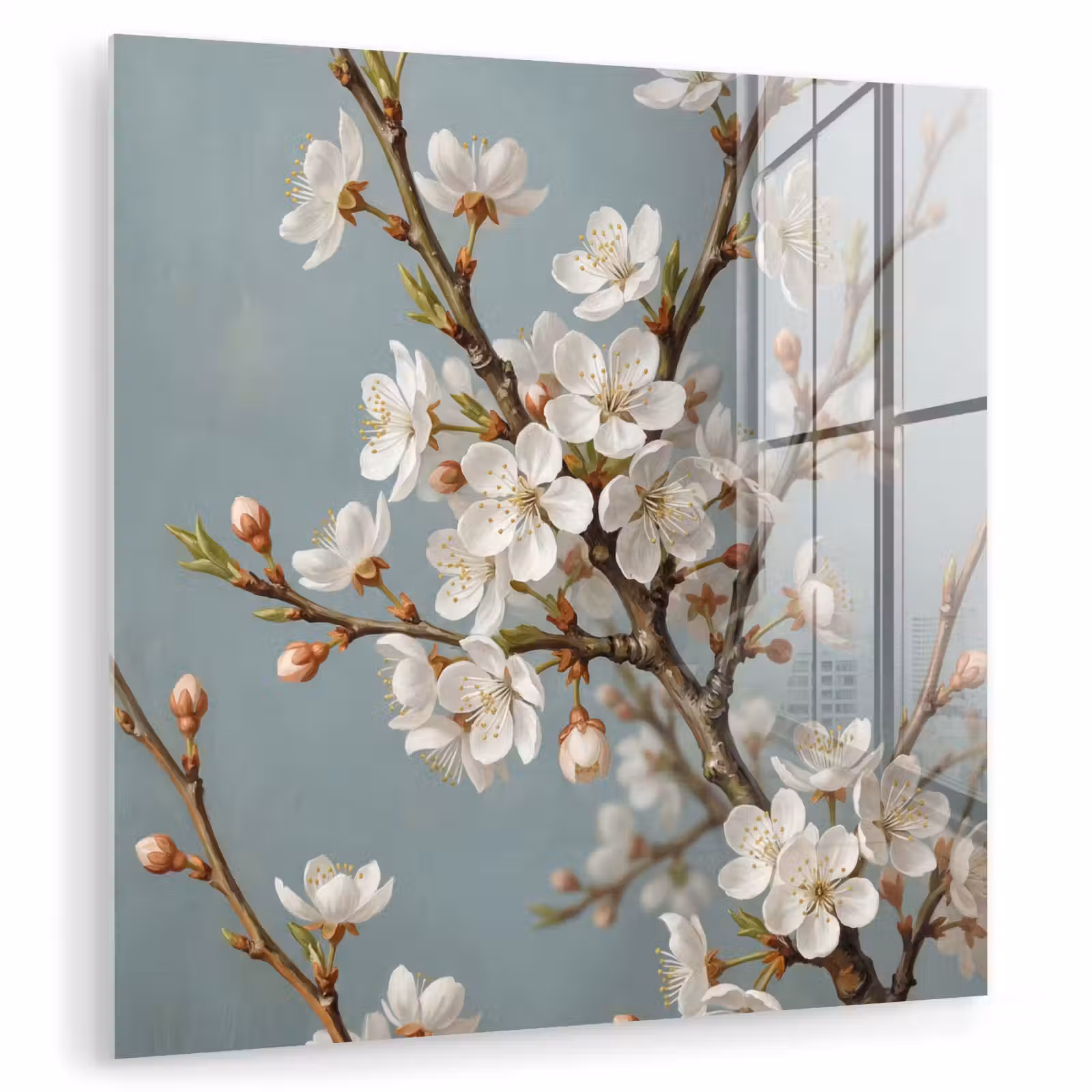 Glas schilderij - Botanisch - Stilleven - Blauw — 1