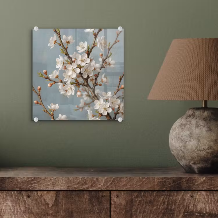 Glas schilderij - Botanisch - Stilleven - Blauw — 4
