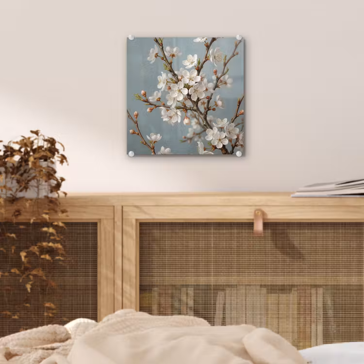Glas schilderij - Botanisch - Stilleven - Blauw — 5