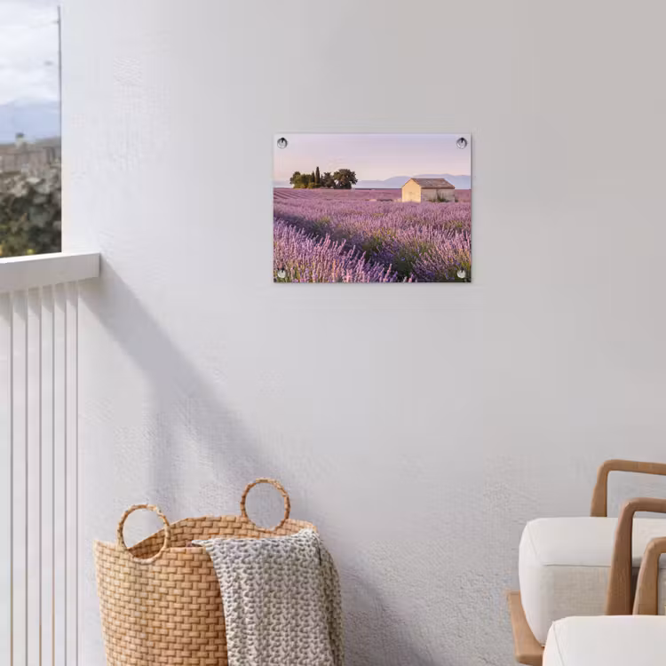 Tuinposter - Lavendelveld met Stenen Huisje — 3