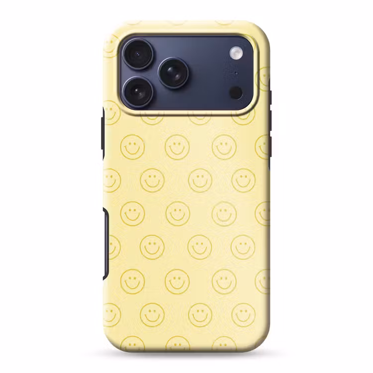 Telefoonhoesje Toughcase - Smileys - Patroon - Retro - Zachtgeel — 1