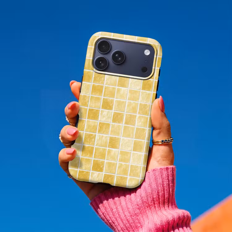 Telefoonhoesje Toughcase - Tegels - Mozaïek - Textuur - Goudgeel — 2