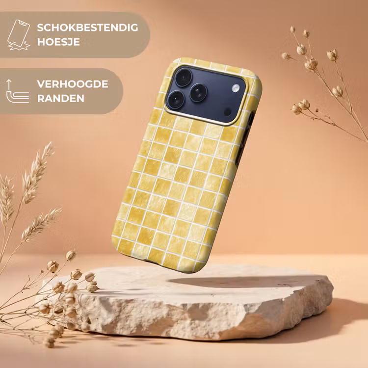Telefoonhoesje Toughcase - Tegels - Mozaïek - Textuur - Goudgeel — 5
