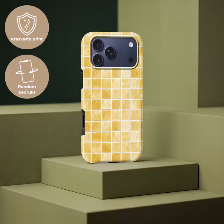 Telefoonhoesje Toughcase - Tegels - Mozaïek - Textuur - Goudgeel — 7
