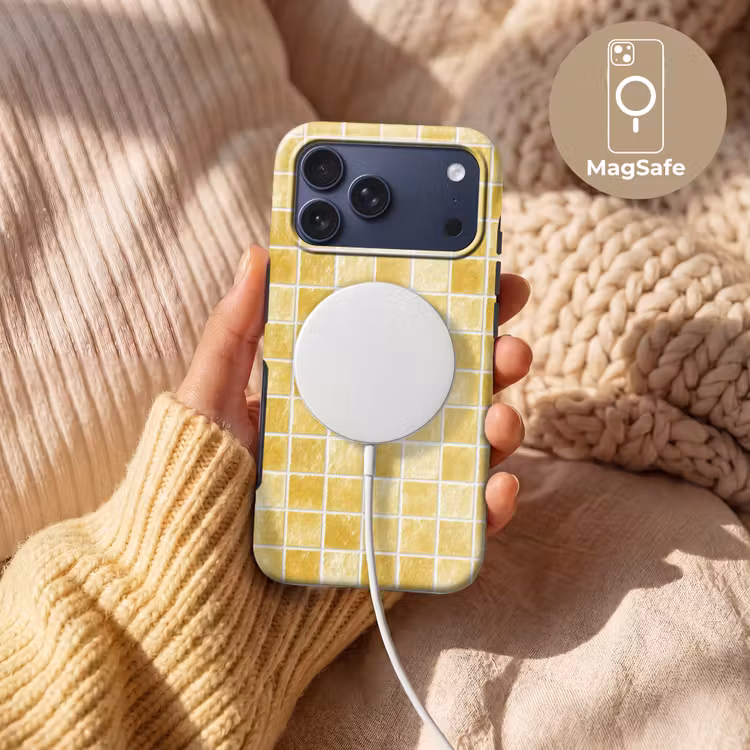 Telefoonhoesje Toughcase - Tegels - Mozaïek - Textuur - Goudgeel — 8