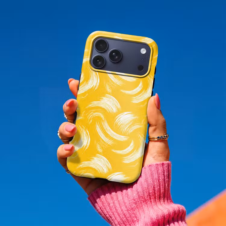 Telefoonhoesje Toughcase - Verfstreken - Abstract - Dynamisch - Geel — 2
