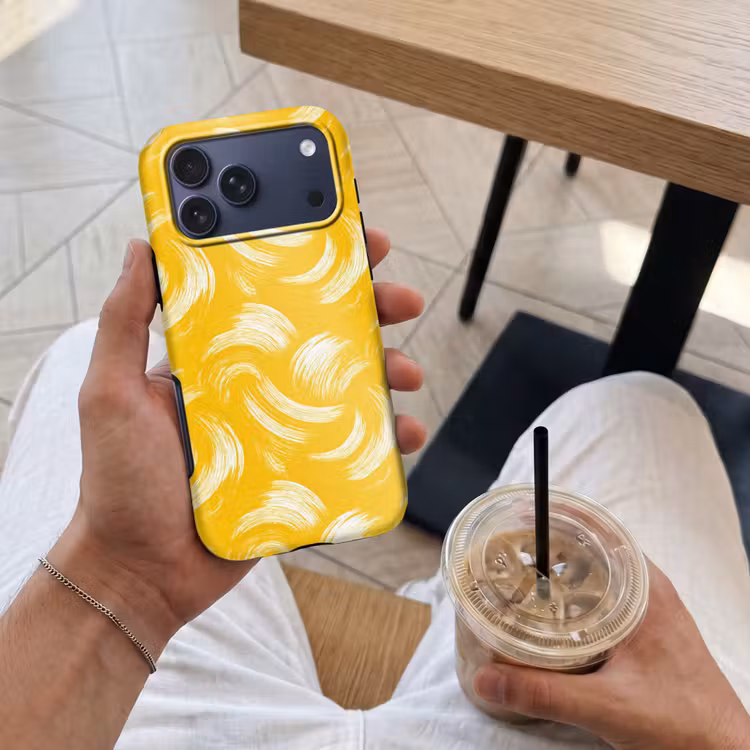Telefoonhoesje Toughcase - Verfstreken - Abstract - Dynamisch - Geel — 4