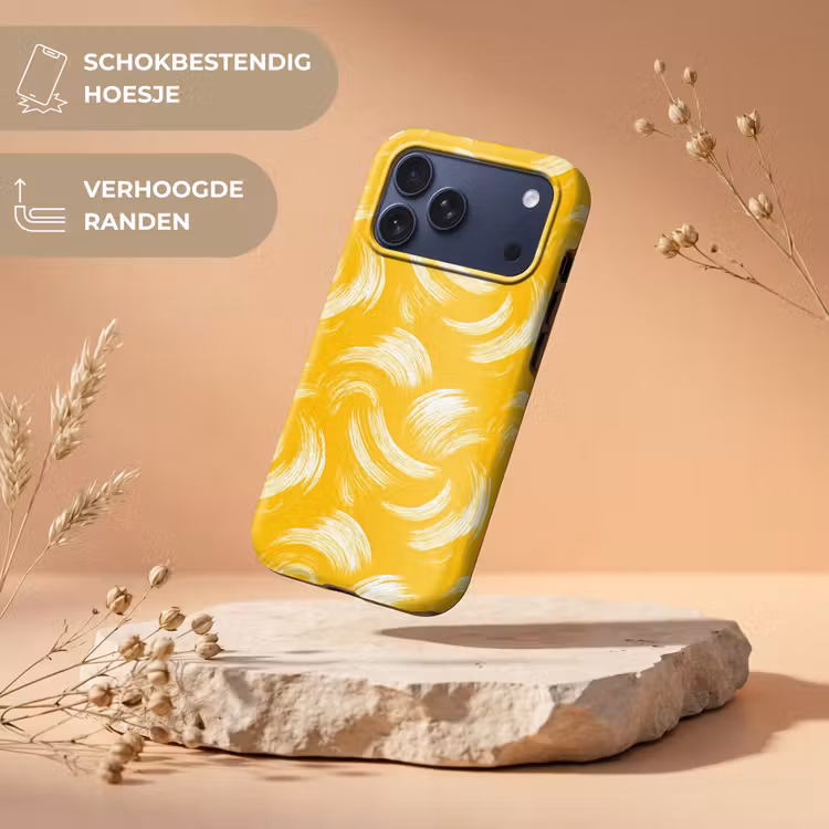 Telefoonhoesje Toughcase - Verfstreken - Abstract - Dynamisch - Geel — 5