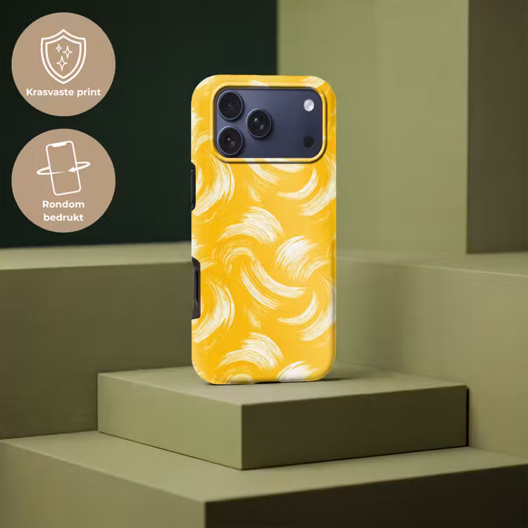 Telefoonhoesje Toughcase - Verfstreken - Abstract - Dynamisch - Geel — 7