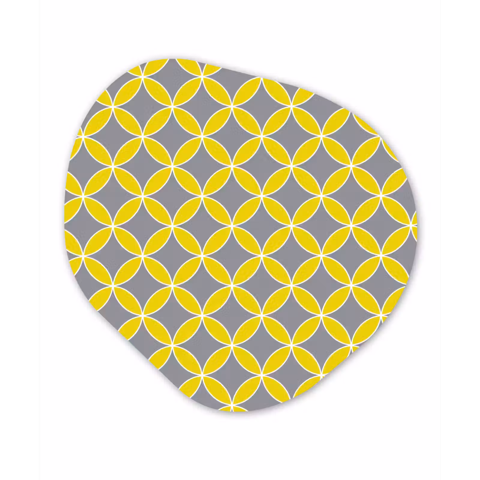Organisch schilderij - Forex - Geometrisch - Cirkels - Modern - Grijs - Geel — 1