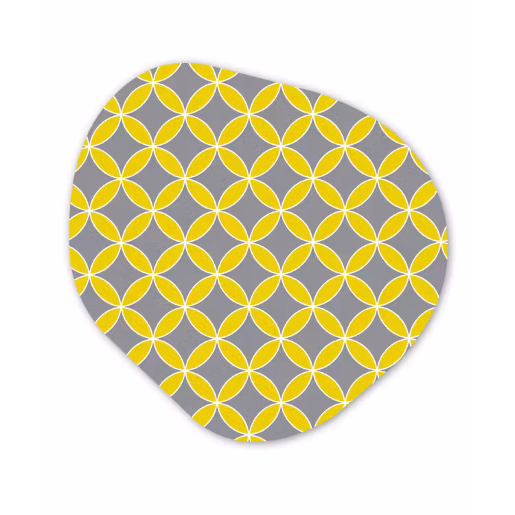 Organisch schilderij - Forex - Geometrisch - Cirkels - Modern - Grijs - Geel — 1