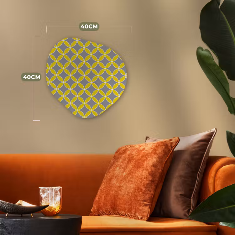Organisch schilderij - Forex - Geometrisch - Cirkels - Modern - Grijs - Geel — 4