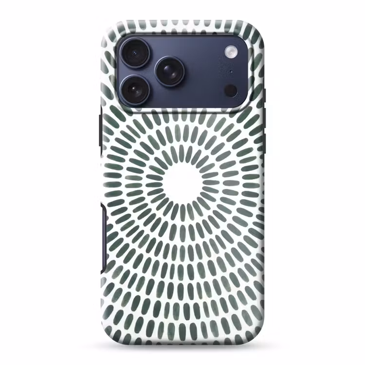 Telefoonhoesje Toughcase - Abstract - Cirkel - Patroon - Modern - Groen — 1