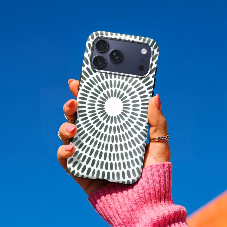 Telefoonhoesje Toughcase - Abstract - Cirkel - Patroon - Modern - Groen — 2