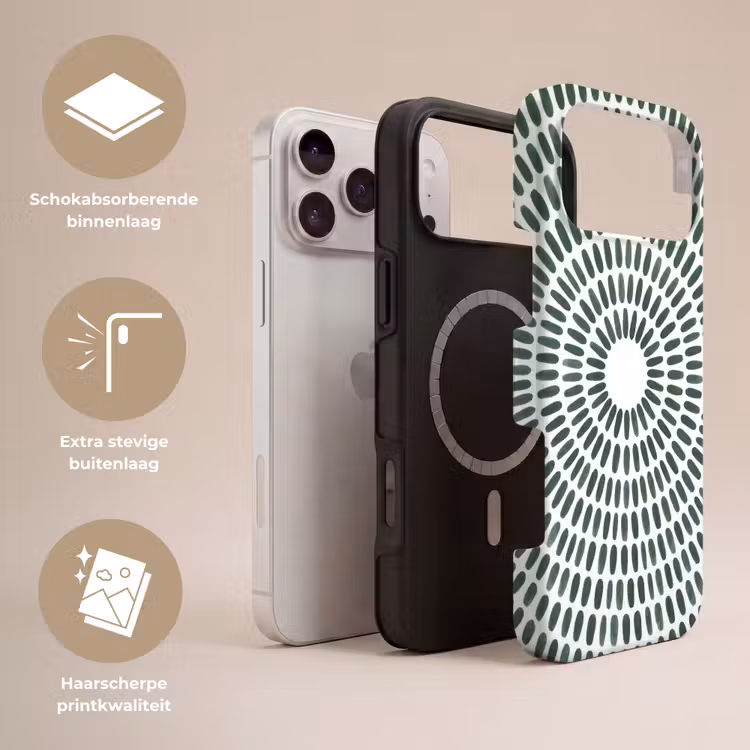 Telefoonhoesje Toughcase - Abstract - Cirkel - Patroon - Modern - Groen — 3