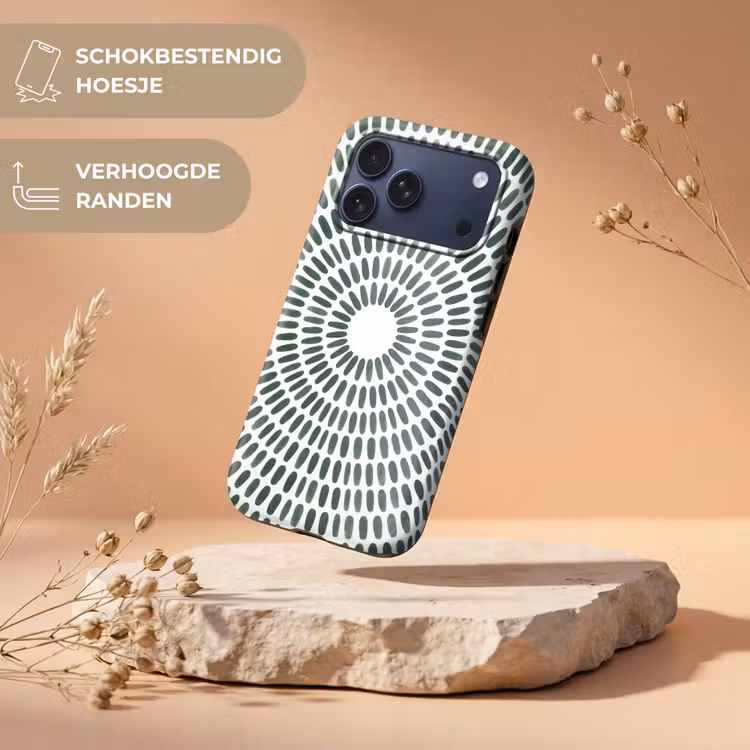 Telefoonhoesje Toughcase - Abstract - Cirkel - Patroon - Modern - Groen — 5