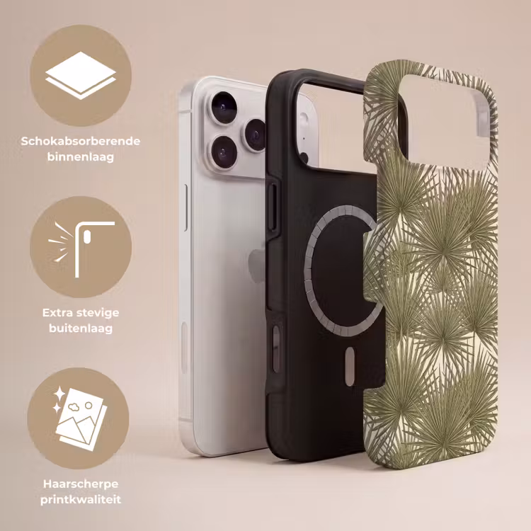 Telefoonhoesje Toughcase - Blad - Tropisch - Patroon - Natuur - Groen — 3