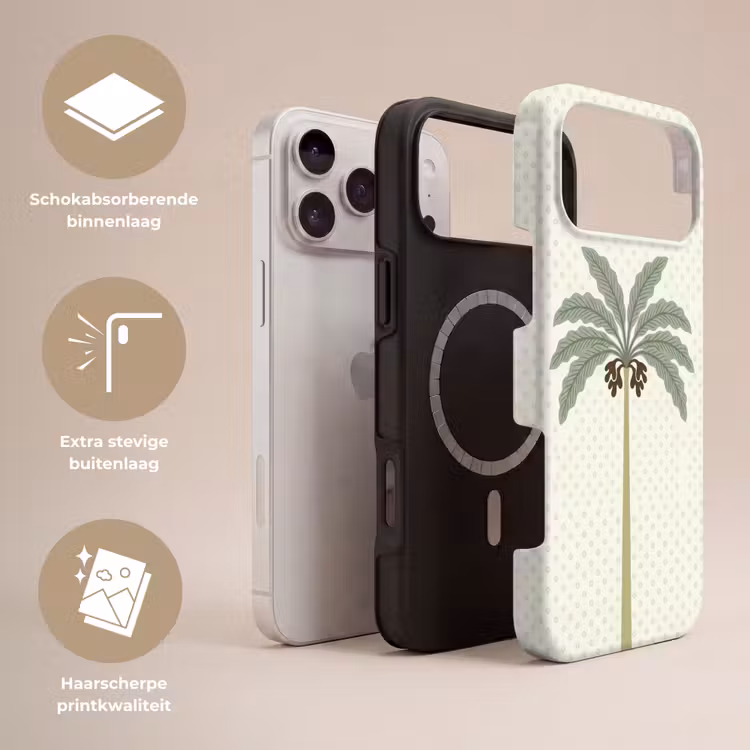 Telefoonhoesje Toughcase - Boom - Bladeren - Groen - Decoratief - Beige — 3