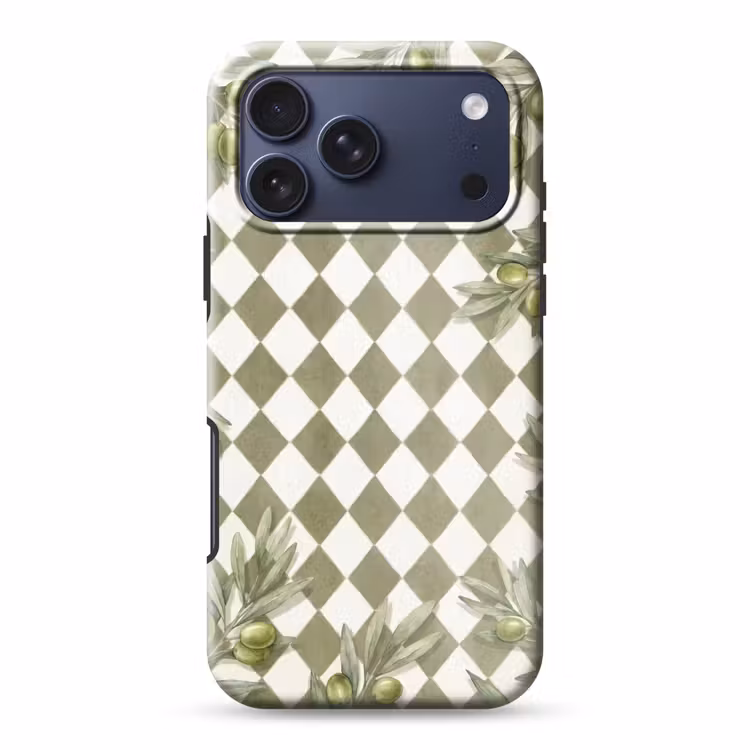 Telefoonhoesje Toughcase - Plant - Olijftakken - Waterverf - Mediterraan - Groen — 1