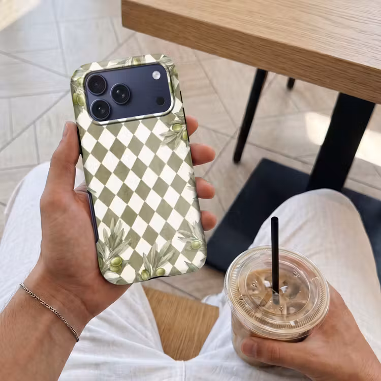Telefoonhoesje Toughcase - Plant - Olijftakken - Waterverf - Mediterraan - Groen — 4