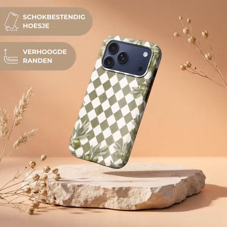 Telefoonhoesje Toughcase - Plant - Olijftakken - Waterverf - Mediterraan - Groen — 5