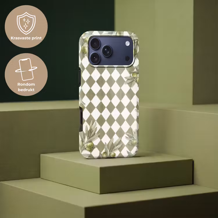 Telefoonhoesje Toughcase - Plant - Olijftakken - Waterverf - Mediterraan - Groen — 7