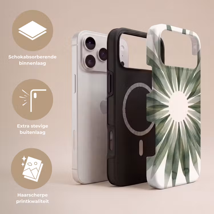 Telefoonhoesje Toughcase - Planten - Abstract - Waterverf - Groen - Natuur — 3