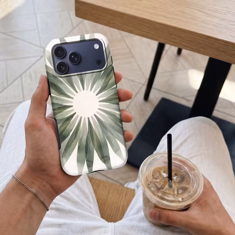 Telefoonhoesje Toughcase - Planten - Abstract - Waterverf - Groen - Natuur — 4