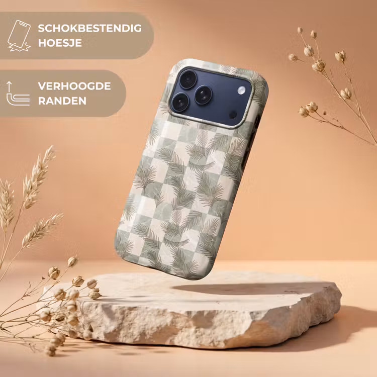 Telefoonhoesje Toughcase - Planten - Bladeren - Marmer - Modern - Groen — 5