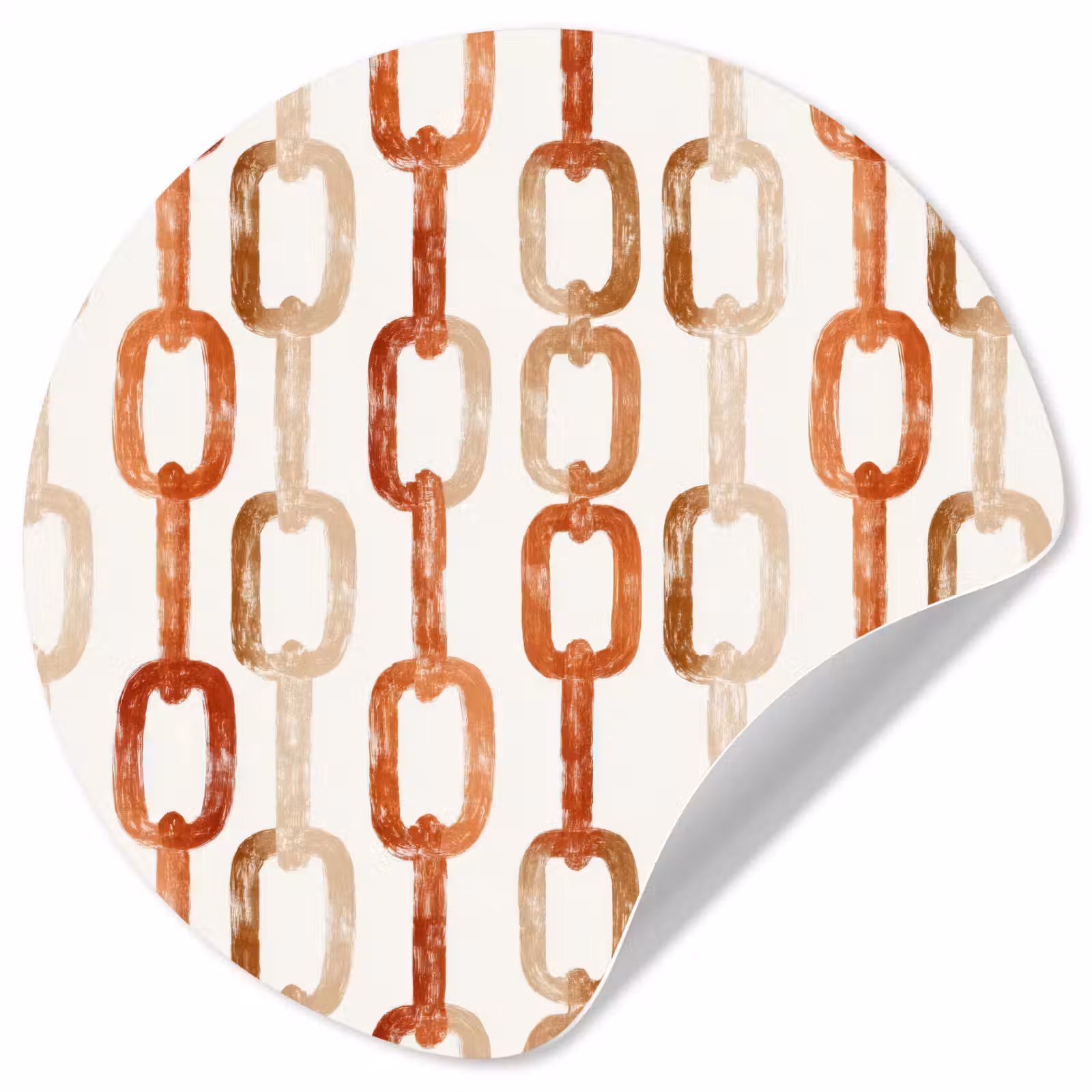Behangcirkel - Schakels - Patroon - Aquarel - Terracotta — 1