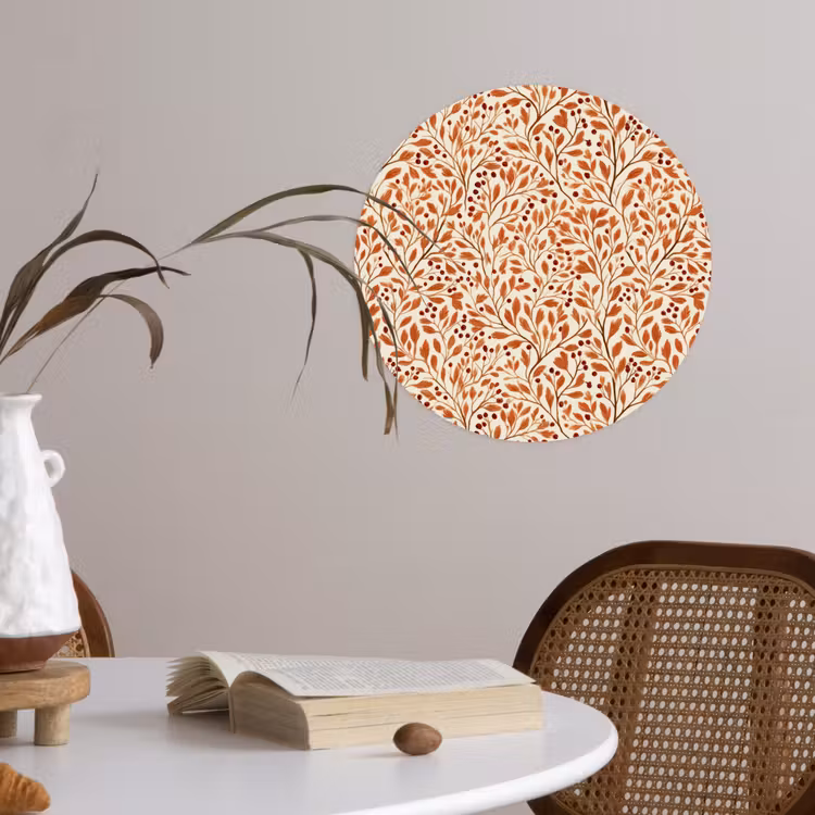 Behangcirkel - Bladeren - Botanisch - Terracotta — 4