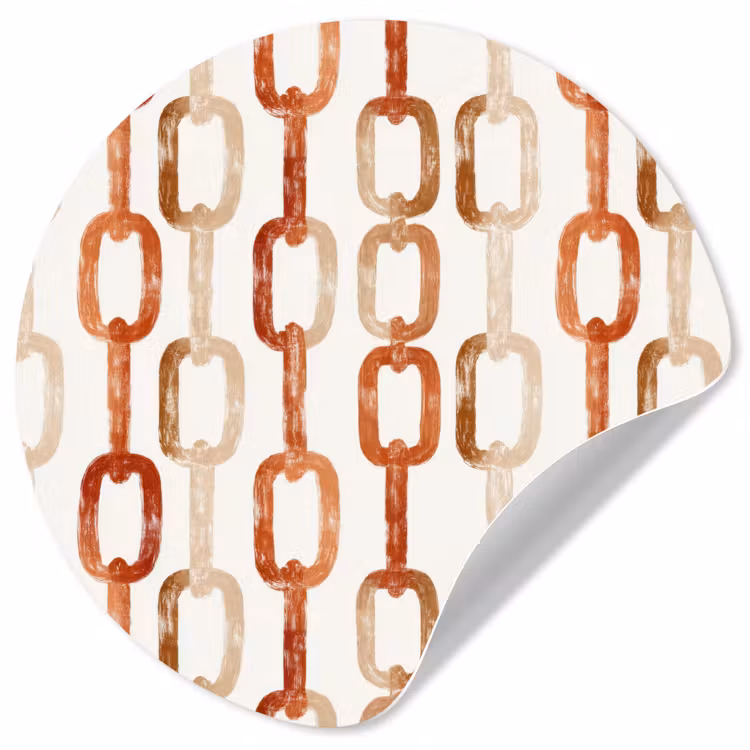 Behangcirkel - Schakels - Patroon - Aquarel - Terracotta — 1
