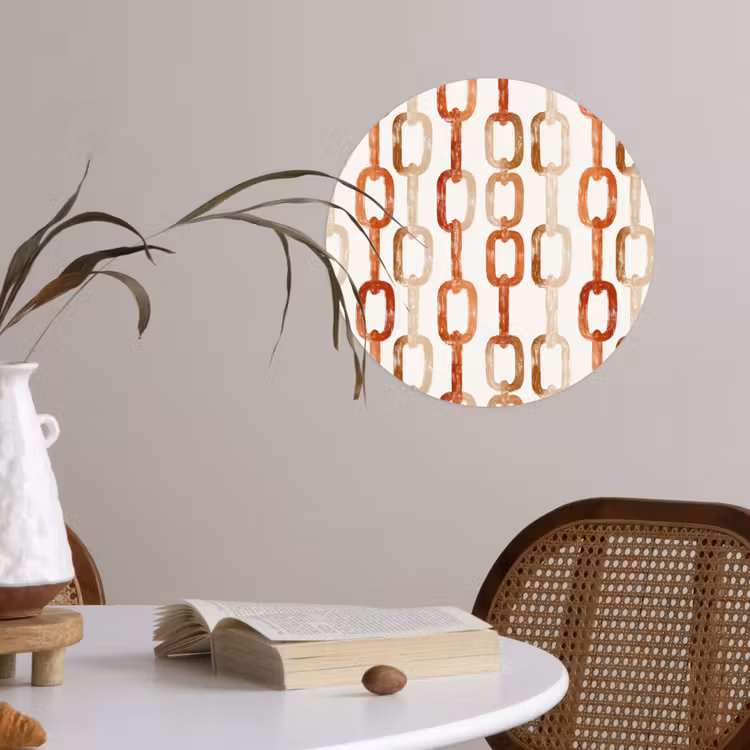 Behangcirkel - Schakels - Patroon - Aquarel - Terracotta — 4