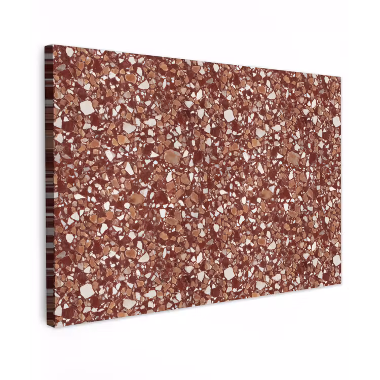 Buiten canvas - Terrazzo - Patroon - Steentextuur - Roodbruin — 1