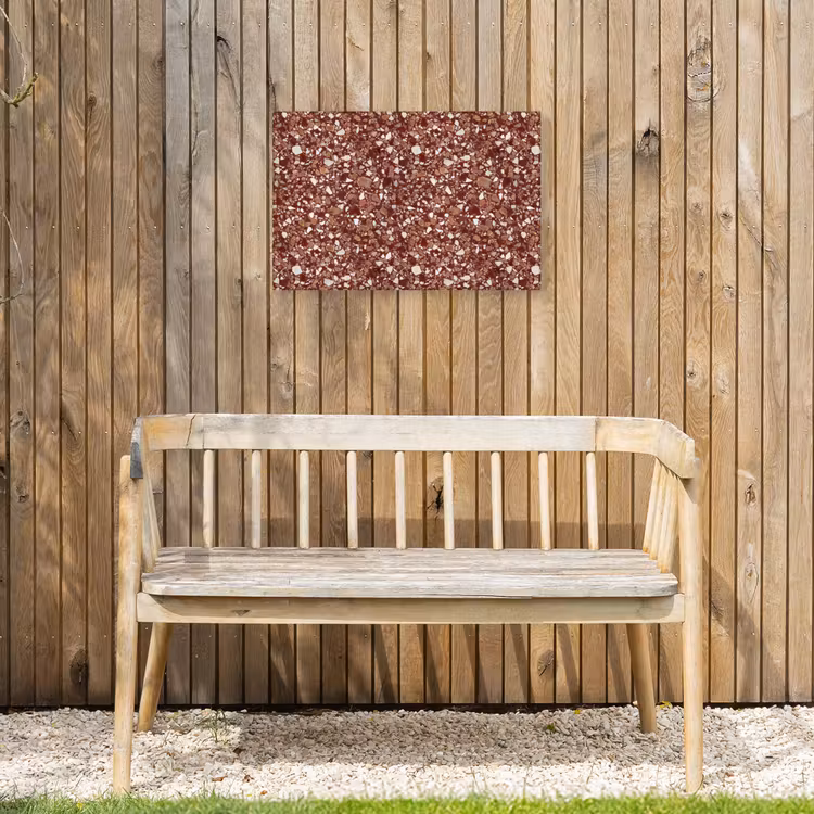 Buiten canvas - Terrazzo - Patroon - Steentextuur - Roodbruin — 3