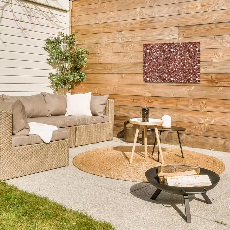 Buiten canvas - Terrazzo - Patroon - Steentextuur - Roodbruin — 5