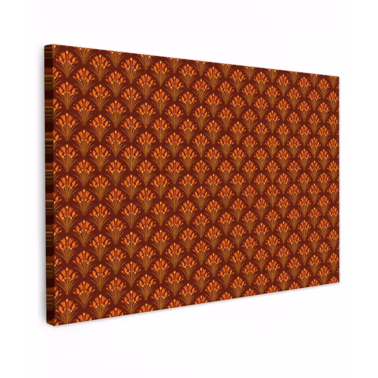 Buiten canvas - Waaiers - Art Deco - Botanisch - Roestbruin - Oranje — 1