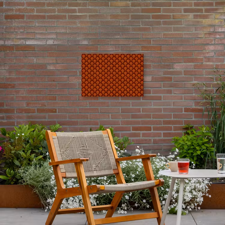 Buiten canvas - Waaiers - Art Deco - Botanisch - Roestbruin - Oranje — 2