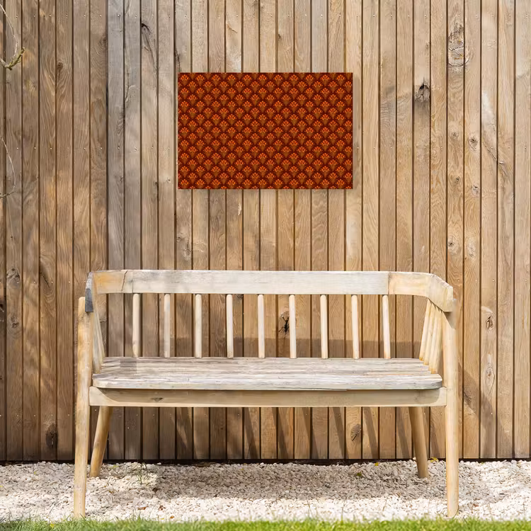 Buiten canvas - Waaiers - Art Deco - Botanisch - Roestbruin - Oranje — 3